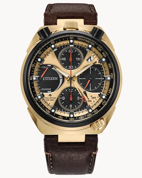 Promaster Tsuno Chrono Racer Gold-Tone Dial Leather Strap AV0072 Promaster Tsuno Chrono Racer Gold-Tone Dial Leather Strap AV0072